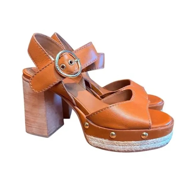 See by Chloe Vivian Espadrille Heel Sandal Shoe 39 Rubber Outsole Ankle Strap - Picture 9 of 15